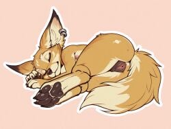 1girls ai_generated animal_genitalia female furry sleeping solo_female vulpera warcraft world_of_warcraft