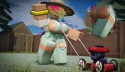 1girls 3d :3 ass big_ass big_breasts breasts female mowing_lawn ninjashyper2 public public_sex rainbow_boobs rainbow_hair rainbow_pussy rainbow_tits roblox roblox_avatar robloxian skittle_(ninjashyper2) tagme waving waving_at_viewer waving_hand wedding_ring