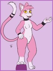 2021 3_toes 4_fingers anthro assimilative_feline biped breasts claws digital_media_(artwork) digitigrade dipstick_tail featureless_breasts feet felid feline female finger_claws fingers fur genitals hair hi_res looking_at_viewer mammal markings multicolored_body multicolored_fur multicolored_tail navel nude nude_anthro nude_female open_mouth pink_body pink_ears pink_fur pink_hair pink_tail pussy quetzalli_(darkmirage) red_tongue signature snout solo standing tail tail_markings toe_claws toes tongue triti_(artist) two_tone_body two_tone_fur two_tone_tail white_body white_fur white_inner_ear white_tail white_tail_tip yellow_eyes