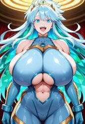 1girls ai_generated alternate_eye_color alternate_hair_color big_breasts big_thighs blue_eyes blue_hair breasts civitai cleavage fate/grand_order fate_(series) female female_focus female_only green_eyes green_hair huge_breasts kukulkan_(fate) large_breasts large_thighs long_hair solo thick_thighs thighs