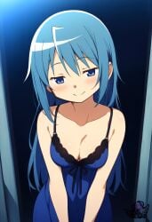1girls 2025 ai_generated alternate_hairstyle blue_eyes blue_hair blush blush blushing_at_viewer human human_only long_hair looking_at_viewer madoka_worship magia_record:_mahou_shoujo_madoka_magica_gaiden magical_girl mahou_shoujo_madoka_magica miki_sayaka naughty_face puella_magi_madoka_magica smile smiling smiling_at_viewer solo solo_female solo_focus
