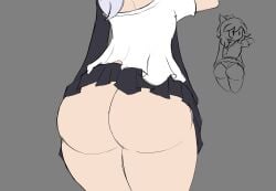 ass ass_focus big_ass black_skirt bubble_ass bubble_butt butt_focus cdwolfreal edit eriena_theolia erin_(pokemon) erin_(pokemon_rejuvenation) fan_character fangame_character female female_only no_panties pokemon pokemon_fangame pokemon_rejuvenation tagme white_hair white_panties white_shirt