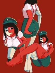 1girls ass ass_focus ass_grab b_b_poltergeist barefoot big_ass big_breasts black_hair breasts clothed ena ena_(dream_bbq) ena_(series) female female_focus female_only from_behind grabbing grabbing_ass grabbing_breasts grabbing_own_ass grabbing_own_breast hat huge_ass huge_breasts shorts smile solo solo_female solo_focus suspenders thick thick_ass thick_thighs