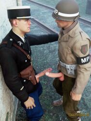 army exhibitionism frottage frotting gay gay_male gay_sex male medal_of_honor_airborne military outdoors precum soldier soldiers tommys_eagle_hq uniform ww2