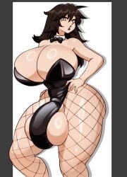 1futa balls ballsack big_balls big_breasts big_penis big_thighs black_clothing black_lipstick bowtie breasts brown_eyes brown_hair bulge bulge_through_clothing busty cleavage clothed clothed_futa clothing collar color commission dickgirl fishnet fishnet_clothing fishnet_legwear fishnets futa_focus futa_only futanari grey_border hand_on_hip hands_on_hips huge_breasts intersex large_breasts light-skinned_futa lipstick long_hair original penis shiny_skin skin_tight skintight solo solo_futa sunk118 thick_legs thick_thighs thighs voluptuous voluptuous_futanari white_background