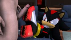 black_body black_fur feet foot_fetish foot_focus footjob footwear furry gay hedgehog human humanoid humanoid_penis male/male penis shadow_the_hedgehog shoe shoejob sonic_(series) sonic_the_hedgehog_(series) tagme video