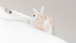 3d big_ass blender bunny_ears large_breasts pink_eyes roblox skimpy_clothes sniper sniper_rifle white_glasses