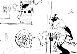 2d 2d_(artwork) bobette_(dandy's_world) dandy's_world futa_on_female futanari ginger_(dandy's_world) non-human roblox sex sex_from_behind stuck stuck_in_wall twisted_bobette_(dandy's_world)
