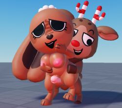 3d 3d_model cocoa_(dandy's_world) dandy's_world dick_on_pussy nervous_smile nipples pussy roblox roblox_game rudie_(dandy's_world) teasing