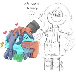 antropomorph blowjob blue_hair blue_skin female human humanoid humanoid_penis kraken male male/female male_human/female_humanoid ruby_gillman ruby_gillman,_teenage_kraken skuunk02