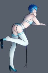 1boy ass bra high_heels kazuki_aoyama khoidev lingerie male panties stockings tagme tribe_nine