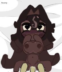 anthro big_breasts black_forest_cookie breasts brown_body brown_hair caramelpearl_(artist) cookie_run cookie_run_kingdom cum cum_in_pussy cumflated_belly female happy_sex heart-shaped_pupils lactation long_hair penis penis_in_pussy revamp sex sex_on_bed tagme
