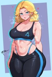 1girls big_ass big_breasts blonde_hair breasts cleavage female female_only invisible_woman invisible_woman_(marvel_rivals) light-skinned_female light_skin looking_at_viewer marvel marvel_comics marvel_rivals rezo sue_storm thick_thighs thighs thong voluptuous wide_hips