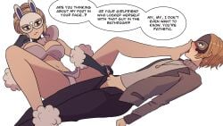 1boy 1girls balls blonde_female blonde_hair blonde_hair_female blonde_hair_male blush blushing_male bullying bunny_ears bunny_girl collared_shirt cuckold cuckolding cuckoo_mask cuckquean cum embarrassed embarrassed_male erect_penis erection eye_mask feet feet_on_face feet_worship female female_dominating_male female_domination femdom foot_fetish foot_worship gloved_handjob gloves handjob hasselnut high_res high_resolution highres humiliation humiliation_fetish insult insulting jacket light-skinned_female light-skinned_male light_skin male malesub necklace panties pathetic_male penis pitiful_ejaculation small_penis small_penis_humiliation small_testicles smell smell_fetish smelling_feet teasing testicles tiny_penis unbuttoned unbuttoned_pants white_background white_bra white_panties wolfgang_bang
