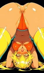 ai_generated anus at2. blaze blaze_(minecraft) minecraft mob_talker yellow_hair