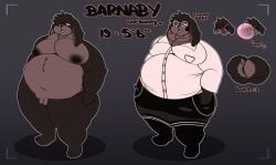 absurd_res angry anthro ass balls bandage bandage_on_face barnaby_(ratprey) belly big_belly big_butt blowing_bubble_gum bottomwear brown_body brown_fur bubble_gum buckteeth chains clothing cross-popping_vein ear_piercing eyewear fishnet_clothing fishnet_topwear floppy_ears fur genitals glasses hi_res lagomorph legwear leporid looking_at_viewer lop_ears male mammal model_sheet moobs orange_eyes overweight overweight_male penis piercing rabbit ratprey shorts small_balls small_penis solo stockings teeth thick_thighs topwear torn_bottomwear torn_clothing torn_shorts