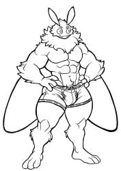 anthro arthropod bulge gronkusdoesagig insects lepidopteran male moth muscular muscular_male