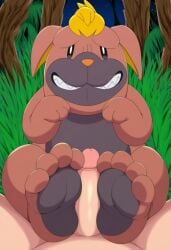 ai_generated feet foot_fetish foot_play footjob happy maschiff nintendo pawjob pawpads paws pokemon pokemon_(species) pov trainer uncensored