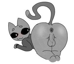 2025 anus_focus ass_up asshole big_ass big_balls big_butt black_eyes butt_focus catboy dipstick_tail feline feline_humanoid femboy furry furry_only gay grey_balls grey_fur grey_sweater grey_tail male male_only milki owo simple_background simple_shading tagme tail thicc white_pupils