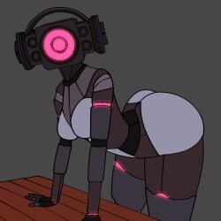 1girls arched_back breasts breasts_out grey_background grey_body grey_eyes grey_skin large_ass large_butt large_thighs leaning leaning_forward looking_at_viewer object_head robot robot_girl robot_humanoid robot_joints skibidi_toilet speaker_woman_(skibidi_toilet) speakerwoman speakerwoman_(skibidi_toilet) table thick_ass thick_thighs thighs