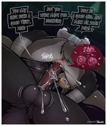 anthro anthro_on_anthro anthro_penetrated anthro_penetrating anthro_penetrating_anthro anus ass balls big_balls black_body black_fur bodily_fluids canid canine canis corsac_fox cum cum_in_pussy cum_inside dialogue dreamworks duo english_text female female_penetrated fox fur genital_fluids genitals grey_body grey_fur heart_eyes heart_symbol hi_res impregnation kung_fu_panda male male/female male_penetrating male_penetrating_female mammal neelix ovum penetration penile penile_penetration penis_in_pussy pull_out rear_view red_eyes sex smile speech_bubble sperm_cell tail text true_fox vaginal_penetration vaginal_penetration wolf zhen_(kung_fu_panda)