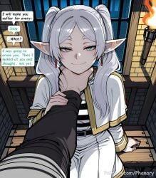 frieren frieren_beyond_journey's_end sousou_no_frieren elf elf_ears elf_female elf_girl pointy_ears demon demon_boy demon_humanoid phanary patreon patreon_username patreon_link absurdres aesthetic ai_generated anime anime_style blurred_background comic comic_page comic_panel comic_strip cover_page dialogue digital_art digital_painting english high_quality highres line_art long_comic manga_style multiple_panels soft_shading speech_bubble 1girls 1girl 1female solo_focus big_breasts huge_breasts large_breasts big_ass large_ass bubble_butt bubble_ass thick curvy curvy_figure curvy_female curvy_body curvy_hips curvy_thighs sexy sexy_pose sexy_body sexy_female beautiful beautiful_girl beautiful_female cute cute_face slut bitch 2026 blush blushing blush_lines blushing_female text text_bubble text_box text_focus english_text english_dialogue reverse_rape raped_by_enemy long_hair looking_at_viewer smile shirt skirt long_sleeves 1boy jewelry sitting twintails green_eyes white_hair grey_hair earrings artist_name belt striped_clothes parted_bangs pov capelet night fire striped_shirt pov_hands smug white_capelet dangle_earrings