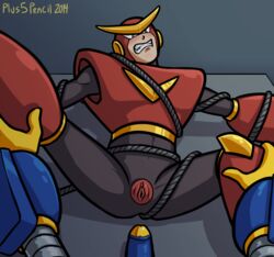 1cuntboy 2014 2boys 2d 2d_artwork android android_boy andromorph artist_name ass blush bondage bound capcom clenched_teeth color cuntboy dubious_consent erection flash_man forced gay intersex legs_held_open looking_down lying male mega_man mega_man(classic) mega_man_2 on_back on_floor penis plus5pencil pov pussy quick_man rape restrained robot robot_boy sharp_teeth spread_legs wince