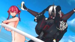 grimm_(rwby) hololive hololive_japan horns houshou_marine indrick_(artist) kim_(arrancon_grimmed) monster monster_boy monster_cock monster_girl monster_on_female nude_female nude_male penetration red_eyes red_hair red_hair_female rwby sex standing standing_sex sticking_out_tongue tongue_out virtual_youtuber white_hair white_hair_female