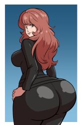 axel-rosered big_ass big_butt black_leather bubble_ass bubble_butt butt_expansion fujiko_mine lupin_iii mine_fujiko red_hair skin_tight skin_tight_suit