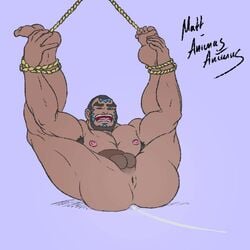 1boy anal anal_expulsion anal_insertion anal_juice anal_play animasanimus animated anus armpit_hair ass_juice ball_in_ass bara blue_eyes bondage clenched_teeth color dark-skinned_male dark_skin erect_nipples facial_hair facial_markings gape human human_only immobile legs_held_open loop male male_only matt_(pokemon) muscles naked nintendo nude object_in_ass object_insertion partially_retracted_foreskin penis pink_nipples poke_ball poke_ball_insertion pokemon pokemon_oras presenting_anus pushing rope rope_bondage simple_background solo solo_male straining stretched_anus team_aqua tied_up uncut wrists_to_ankles