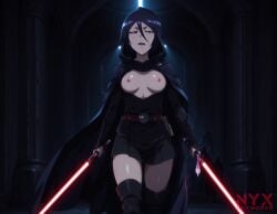 1girls ai_generated bleach bleach:_the_thousand-year_blood_war kuchiki_rukia may_the_4th_be_with_you nyxworks rukia_kuchiki sith star_wars