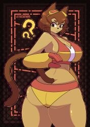 1girls anthro ass big_breasts breasts female female_focus female_only gameoverse glitch_productions huge_ass huge_breasts kit_(gameoverse) large_ass large_breasts solo thick_thighs thighs wide_hips envylemonade