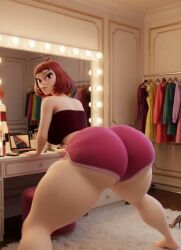 1girls 3d ai_generated asian asian_female bangs big_ass big_breasts crop_top dressing_room fat_ass gorillaz looking_at_viewer noodle_(gorillaz) pale_skin red_clothing red_hair shaking_ass shaking_butt short_hair short_shorts tagme thick_thighs tubetop twerking video wide_hips wide_thighs