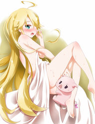 1girls 2010s ahoge aqua_eyes barefoot blonde_hair blush breasts feet female highres human leopard_(yatterman) long_hair noto_(soranoto) open_mouth pale-skinned_female pale_skin pig porcine saliva suid suina sus_(pig) swine tears time_bokan_(series) very_long_hair yatterman yoru_no_yatterman zoophilia