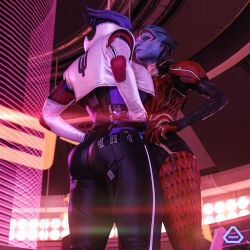 2girls 3d alien alien_girl alien_humanoid asari ass big_ass big_breasts bioware blue-skinned_female blue_body blue_skin breasts bust busty chest curvaceous curvy curvy_figure electronic_arts female female_only hair_tentacles hips hourglass_figure huge_ass huge_breasts humanoid large_ass large_breasts legs mass_effect mature mature_female milf samara slim_waist tentacle_hair thick thick_hips thick_legs thick_thighs thighs video_game_character voluptuous waist wide_hips aria_t'loak anorcorner breast_to_breast chest_to_chest