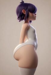 3d ai_generated asian bangs big_ass big_hips edit fat_ass gorillaz head_turned leotard noodle_(gorillaz) pale_skin short_hair small_breasts small_waist swaying_ass thick_thighs tubetop