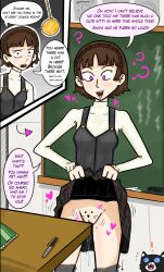 altered_perception before_and_after body_markings brown_hair classroom femsub happy_trance heart humiliation hypnosis imaginalchimp instant_loss makoto_niijima masturbation morgana_(persona_5) persona_(series) persona_5 pocket_watch purple_eyes pussy pussy_juice school_uniform short_hair skirt skirt_lift speech_bubble tagme unaware