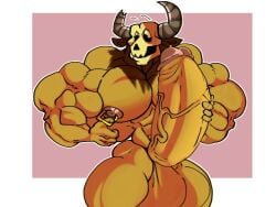 anthro balls bara boner erection horns hyper_penis male male_only minotaur minotaur_(the_legend_of_pipi) muscles muscular nude penis ren_zloy_on_kus renzloyonkus skull_head solo solo_male the_legend_of_pipi