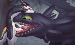 alternate_version_at_source anthro anthro_on_feral anthro_penetrated balls bestiality black_body bodily_fluids cum cum_in_mouth cum_inside cum_on_tongue dragon dreamworks duo erection european_mythology fellatio feral feral_penetrating feral_penetrating_anthro fur fury_(httyd) genital_fluids genitals gustav hi_res how_to_train_your_dragon male male/male male_penetrating mammal mythological_creature mythological_scalie mythology night_fury open_mouth oral oversized_fellatio penetration penile penis penis_on_tongue saliva scalie sergal sex size_difference tail teeth tongue toothless twstacker western_dragon