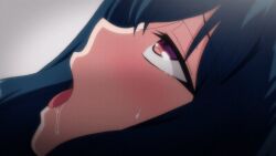 1girl 1girls 2022 20s animated animated_gif bedroom blue_hair blush bunnywalker expressionless female female_only implied_sex long_hair looking_up nozaki_yuu open_mouth petite pink_eyes saimin_seishidou solo sweat t-rex_(animation_studio) tagme very_long_hair