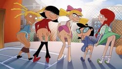 ass black_hair blonde_hair bow deadinside97 helga_pataki hey_arnold! lila_sawyer mooning nadine nickelodeon phoebe_heyerdahl pussy red_hair rhonda_wellington_lloyd source_request
