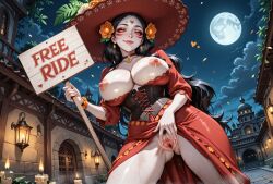 ai_generated amber_eyes big_ass big_breasts big_butt black_hair blush blushing cleavage costume creamhorseai curvy curvy_female curvy_figure day_of_the_dead deep_cleavage dia_de_los_muertos erect_nipples exposed_breasts female female_only fit fit_female hair_ornament high_resolution highres holding_sign holidays horny horny_female horror_(theme) hourglass_figure huge_ass huge_breasts la_muerte latina light-skinned_female long_dress long_hair low-angle_view makeup mascara mature mature_female mexican_female mommy mommy_kink orange_eyes outdoors pale-skinned_female pale_skin perfect_body posing presenting_pussy public public_nudity red_dress seductive seductive_look sign smiling smiling_at_viewer smirk smirking smug smug_smile sombrero spread_legs spread_pussy sweat sweating sweaty sweaty_body the_book_of_life thick_thighs tits_out undead viewed_from_below voluptuous voluptuous_female