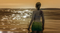3d 3dcg alternate_outfit ass back_view bare_shoulders beachside edited_screencap grand_theft_auto grand_theft_auto_online gta_online_female_character jhabicht91 lowres miniskirt pool-skirt rockstar_editor short_skirt skirt summer swim_skirt unbothered wristwatch
