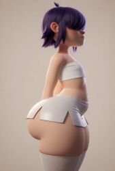 3d ai_generated asian bangs big_ass big_hips edit fat_ass gorillaz head_turned leotard noodle_(gorillaz) pale_skin short_hair small_breasts small_waist swaying_ass thick_thighs tubetop