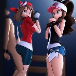 1boy ai_generated ass assjob big_ass big_breasts big_butt breasts buttjob censored_penis covered_assjob covered_buttjob cum cum_on_ass evil_smile female femdom grinding_on_ass grinding_on_penis grinding_penis_on_ass hotdogging huge_ass male may_(pokemon) nintendo no_penetration penis pokemon screaming_in_pleasure