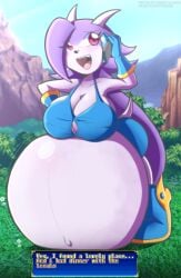 anthro aquatic_dragon big_belly big_breasts dialogue dragon english_text female female_protagonist freedom_planet natsumemetalsonic sash_lilac sonickasuteryon video_games vore water_dragon