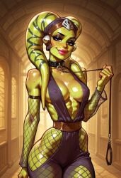 1girls ai_generated fishnet jokerofhearts oola slave_collar slavegirl star_wars twi'lek