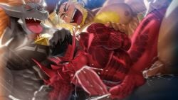 3boys abs absol_(dkqthf) another_eidos_of_dragon_vein_r anthro anthro_on_human arms_behind_back balls bara beard beefy biceps big_areola big_breasts big_glans big_penis black_hair blonde_hair blowjob blowjob_face blue_eyeshadow blush breast_bigger_than_head breasts broad_shoulders brown_hair censored censored_balls censored_penis cheek_bulge chest_hair chest_tuft clawed_fingers claws clenched_teeth completely_nude cross_scar cum cum_drip cum_explosion cum_filled cum_fountain cum_from_ass cum_from_mouth cum_in_ass cum_in_mouth cum_inside cum_leaking cum_on_penis cum_splatter cum_trail daddy demon demon_horns dilf domination double_penetration dragon_humanoid dutch_angle ejaculation erection excessive_cum eyebrow_scar fellatio forked_eyebrows frenulum from_behind from_behind_position furry gay grabbing grabbing_arm grabbing_from_behind grabbing_legs group group_sex hand_on_head hi_res huge_breasts huge_cock human humanoid hunk intense_orgasm irezumi laugh legs_up long_hair long_penis looking_at_another male male/male male_breasts male_only male_penetrated male_penetrating male_penetrating_male manly maou_abusorun mature_male mosaic_censoring multicolored_hair muscles muscular muscular_arms muscular_legs muscular_male muscular_thighs nakadashi oni oni_horns oppai oral oral_penetration oral_sex orgasm pecs penis penis_bigger_than_head penis_size_difference pointy_ears pubic_hair red_body red_penis rough_sex sanpaku scaled_penis scar scar_across_eye scar_on_face semen sex sharp_teeth shaved_side short_hair sideburns simultaneous_orgasms six_pack small_pupils spiked_shoulders spikes standing steam steamy_breath sucking tattoo tattoo_on_butt tattoo_on_chest tattoo_on_legs tattoo_on_stomach tattooed_arm teeth_showing thick_cum thick_eyebrows thick_neck thick_penis threesome tongue_out tough_guy triceps two_tone_hair uncomfortable veiny_arms veiny_penis yakuza_tattoo yaoi