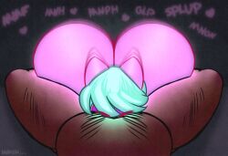 ass belly_hair big_butt blue_hair body_hair deep_throat duo female first_person_view fur hair huge_butt human kestral_spectra leg_hair male mammal moan norithics oral oral_penetration penetration pink_body pink_ears pink_fur procyonid raccoon short_hair spreading tan_body tan_skin