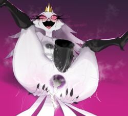 anthro anus ass avian big_anus big_breasts bird black_nipples bodily_fluids breasts crown cum cum_in_ass cum_inside disembodied_penis explicitly_stated_consent feather_hair feathers female female_penetrated gaping gaping_anus genital_fluids genitals headgear helluva_boss hi_res leaking_cum looking_at_viewer makeup male male/female male_penetrating male_penetrating_female mascara mature_female mdthetest moan nipples nude nude_female owl owl_demon penetration penile penile_penetration penis penis_in_pussy pink_eyes pseudo_hair purple_anus pussy running_makeup running_mascara sex solo stella_(helluva_boss) tail tail_feathers tears tears_of_pleasure tiara vaginal_penetration vaginal_penetration white_body white_feathers